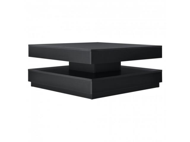 Photo Table basse noir plateau rotatif table basse design table basse moderne table basse comptemporaine t image 2/4