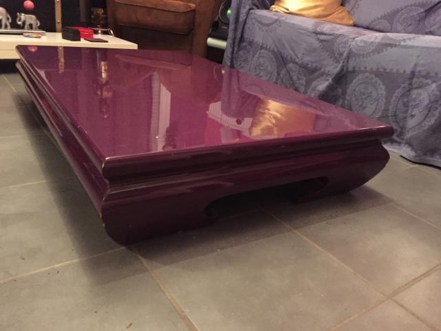 Photo Table basse salon opium laquée mauve violette aubergine image 2/3