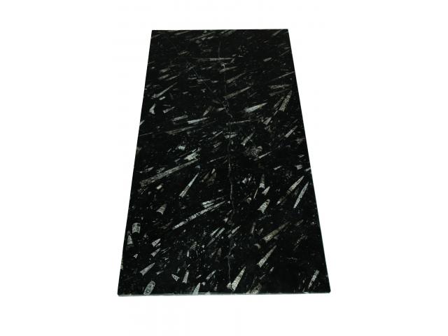 Photo Table rectangulaire en marbre fossilifère noir image 2/2