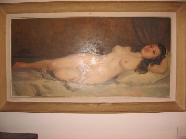 Photo Tableau "Femme allongée nue"...Peinture à l'huile réalisée par artiste amateur. image 2/6