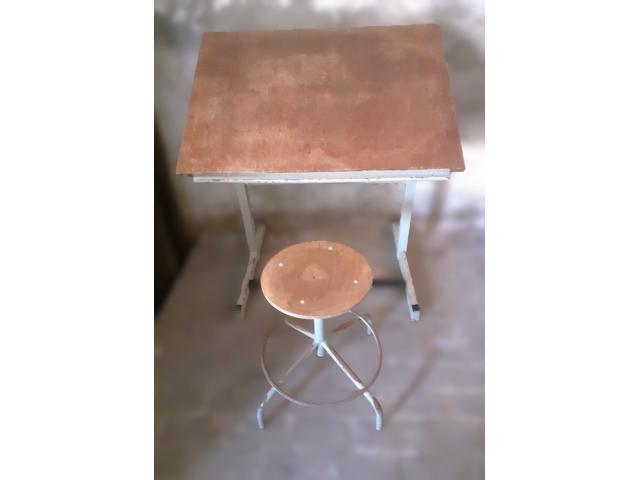 Photo Tabouret d'atelier vintage année 1950 image 2/2