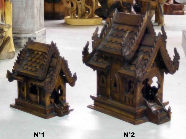 Photo temple traditionnel Thaïlandais en bois - H: 29 à 43 cm image 2/4