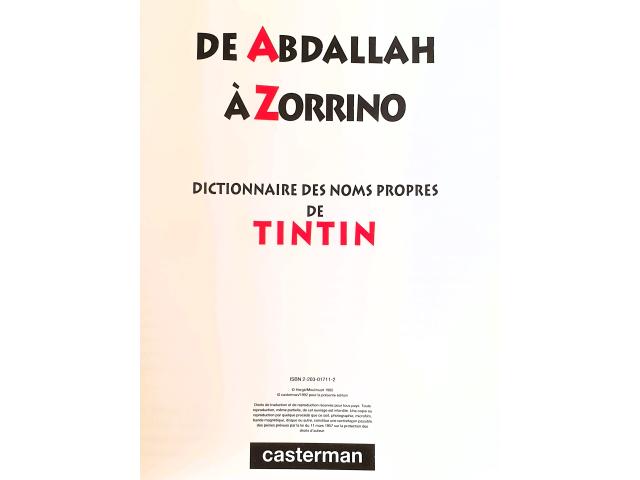 Photo Tintin - Dictionnaire des noms propres de Tintin – eo 1992 image 2/6