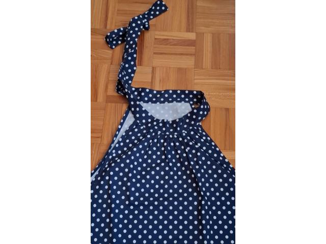Photo Top Shein bleu marine/blanc à pois à nouer image 2/2