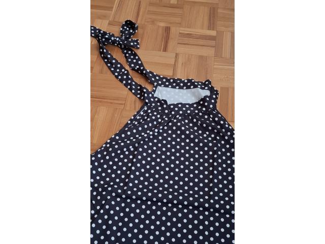 Photo Top Shein noir/blanc à pois à nouer image 2/2