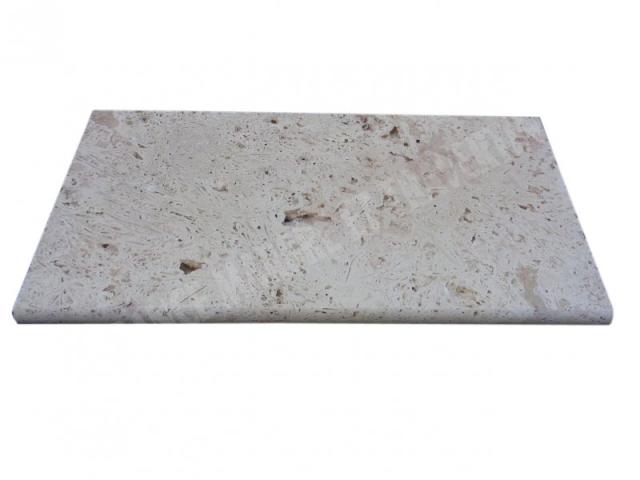 Photo Travertin Beige Nuancé Margelle de Piscine Bord Arrondi 30,5x61 cm image 2/5