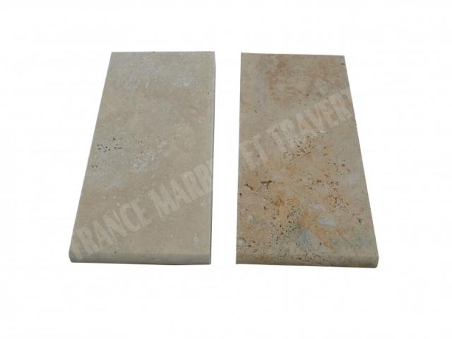 Photo Travertin Classique Beige Margelle de Piscine Bord Arrondi 30,5x15 cm image 2/5