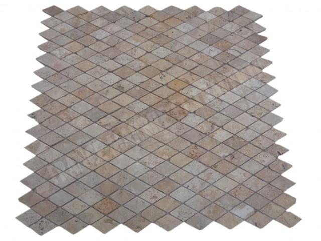 Photo Travertin Jaune Mosaïque Modéle Losange image 2/5
