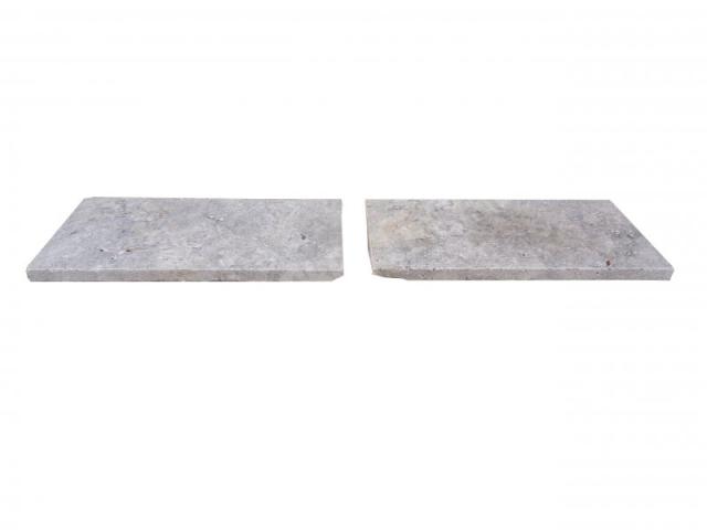 Photo Travertin Silver Margelle de Piscine Bord Droit 33x61 cm image 2/5