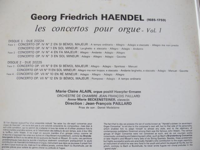 Photo Vinyls  (2)  HAENDEL  Orgue  MC  ALAIN image 2/2