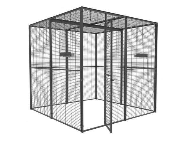 Photo Volière panoramique 2x2x2 m toit maille cage perroquet volière exterieure volière intérieur image 2/5