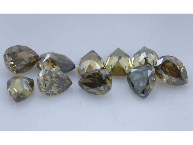 Photo 10 diamants colorés en forme de poire – 1,53 ct image 3/4