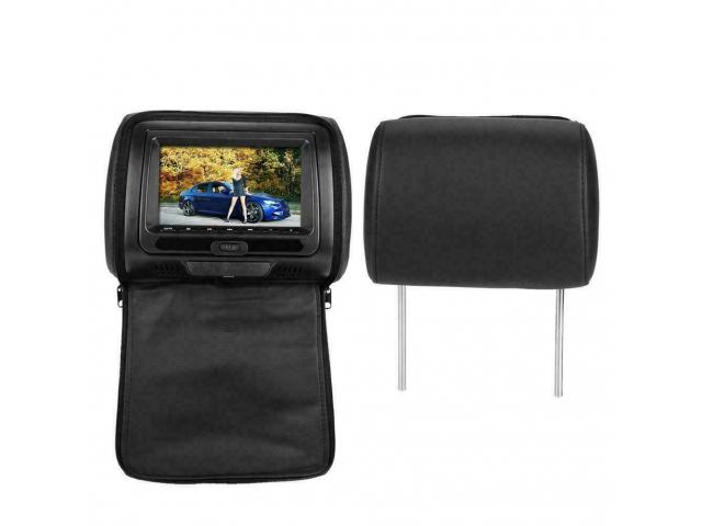 Photo 2 écrans appui-tête 7″DVD pour voiture SD USB JEUX Nouveau image 3/6