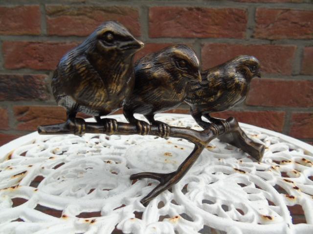 Photo 3 oiseaux sur branche , bronze animalier , superbe ! image 3/4