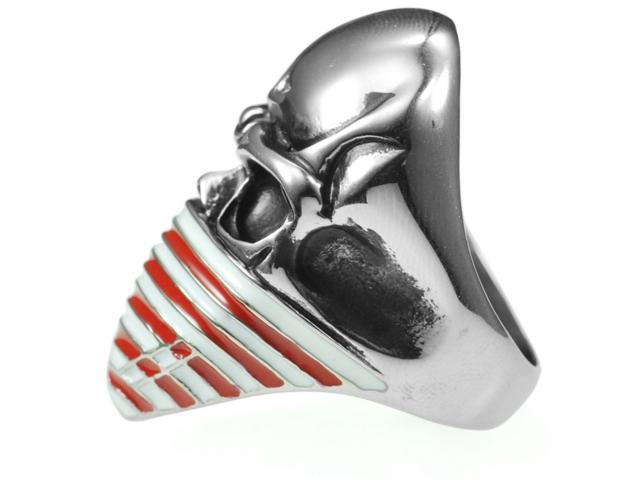 Photo BAGUE Acier inoxydable biker skull ring drapeau américain halloween gothique punk hiphop image 3/6