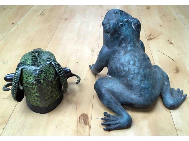 Photo bélier ou grenouille en bronze - H: 18 ou 20 cm image 3/4