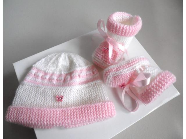 Photo Cadeaux de naissance tricot laine bébé fait main image 3/6
