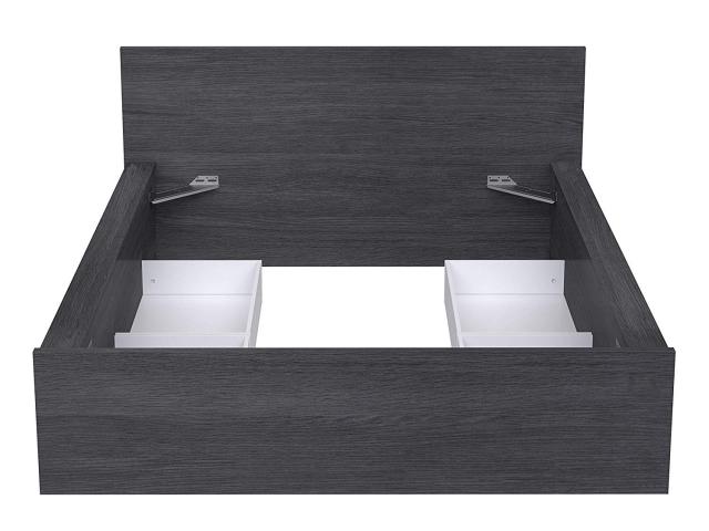 Photo Cadre de lit 140x190 cm + 4 tiroirs gris anthracite image 3/4