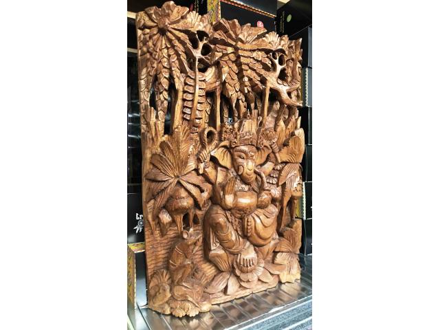 Photo Cadre en bois sculpté de Ganesh - H: 48 cm image 3/3