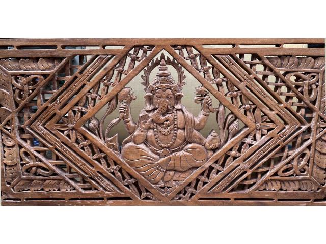 Photo Cadre en bois sculpté de Ganesh - H: 57 cm image 3/4