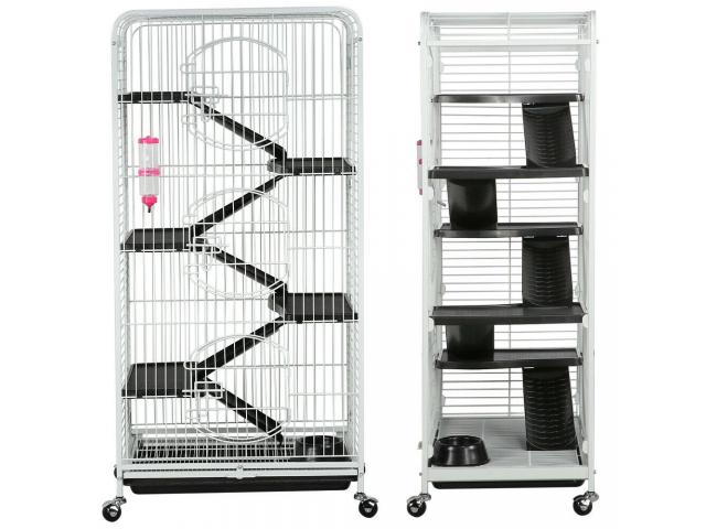 Photo Cage rongeur blanche Cage furet équipée cage furet cage chinchilla cage rat cage avec plateformes ca image 3/4