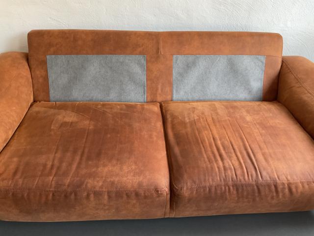 Photo Canapé deux place couleur cognac image 3/5