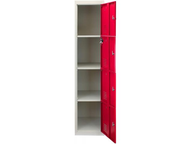 Photo Casier vestiaire rouge armoire en acier x12 vestiaire métallique casier rangement vetement casier pe image 3/3