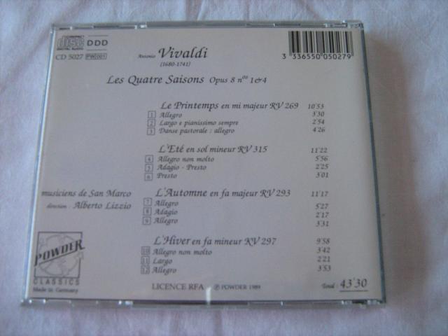 Photo CD Vivaldi - Les Quatre Saisons image 3/3