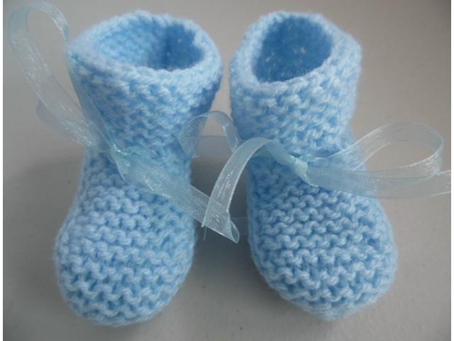 Photo Chaussons bleus ouvrage fait main image 3/5