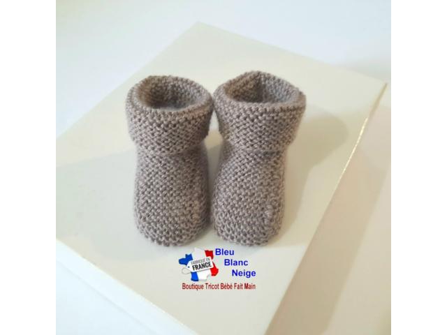 Photo Chaussons tricotés main modèle layette tricot bébé image 3/6