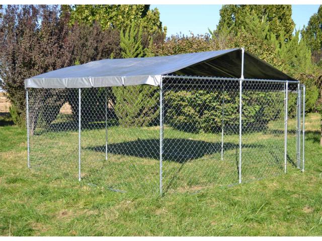 Photo Chenil 16m² + toiture chenil galvanisé enclos chien chenil pas cher chenil extérieur parc image 3/4