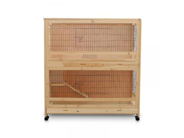 Photo Clapier double en bois naturel clapier anti renard clapier moderne clapier design clapier lapin clap image 3/3