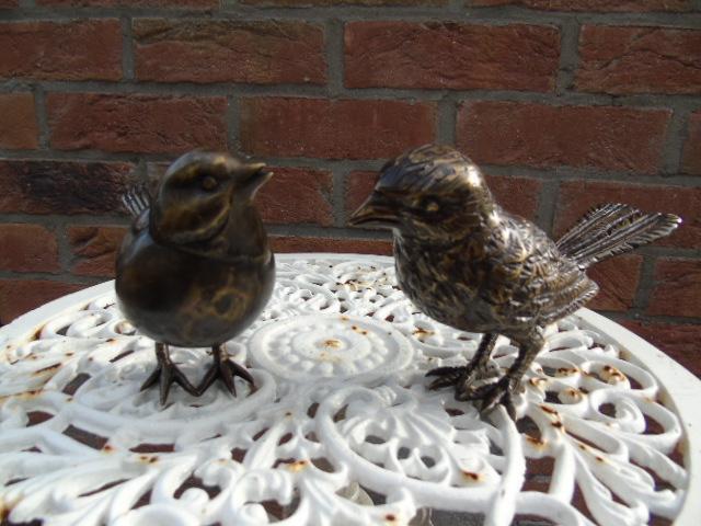 Photo couple d oiseaux en bronze, taille naturel image 3/4