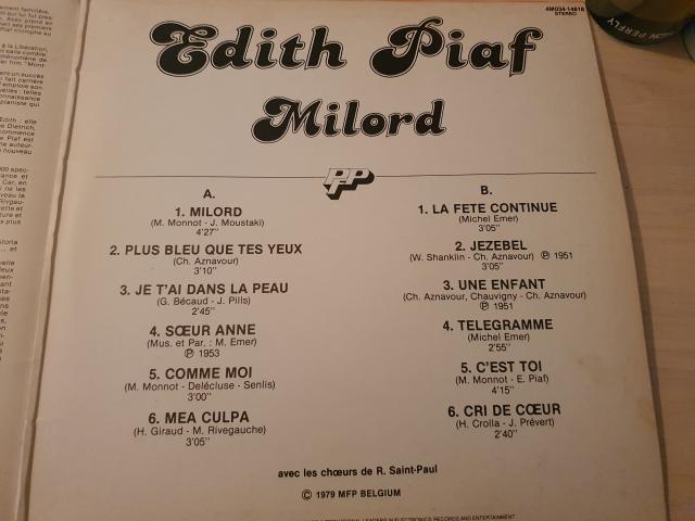 Photo disque vinyl 33 tours edith piaf milord image 3/4