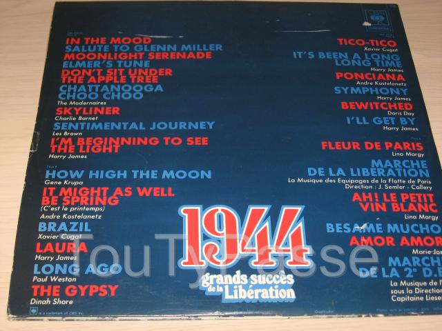 Photo disque vinyl 33 tours grand succès de la libération 1944 image 3/3
