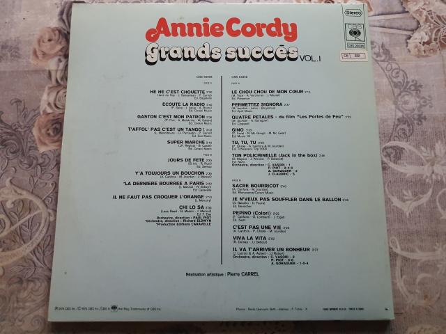 Photo Double disque vinyl 33 tours Annie Cordy – Grands Succès Vol image 3/3