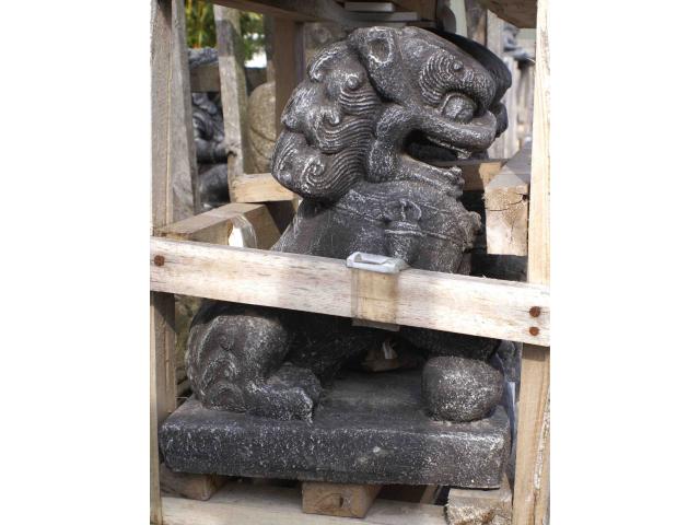 Photo Duo de chien lion ou chien fu en pierre - H: 40 cm image 3/5