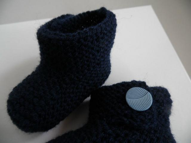 Photo Ensemble ou trousseau marine tricot bébé laine fait main image 3/6