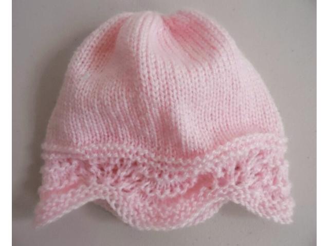 Photo Ensemble ou trousseau rose tricot laine bébé fait main image 3/6