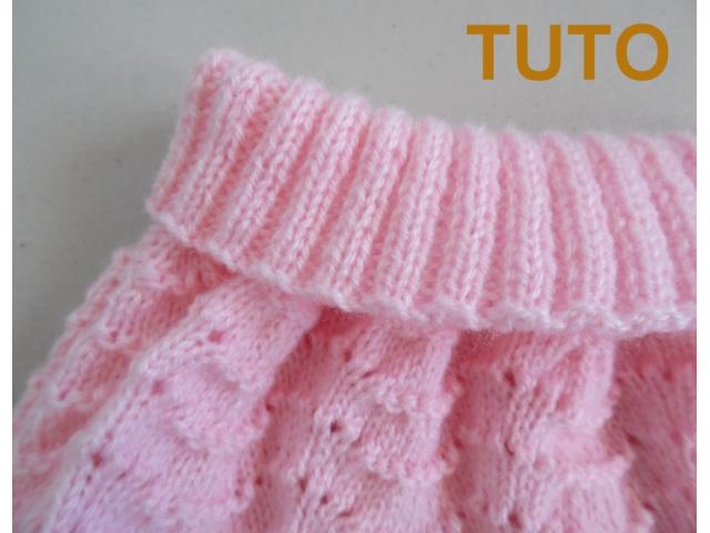 Photo Explication TUTO jupe chaussons layette bébé tricot laine image 3/5