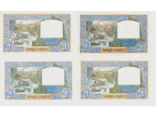Photo F 12 LOT A DE 8 BILLETS 20 F SCIENCES image 3/4