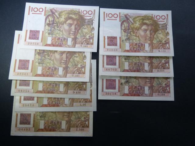Photo F 28 100 f paysan lot de 16 billets NEUFS image 3/4