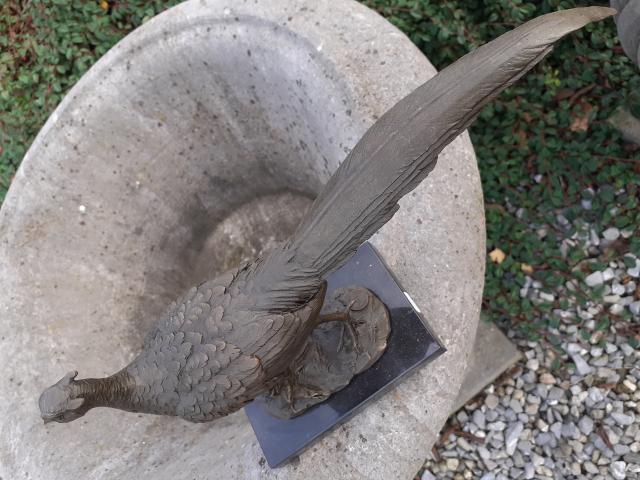 Photo FAISAN EN BRONZE SUR SOCLE MARBRE image 3/6