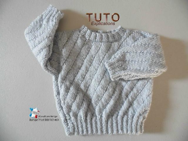 Photo Fiche tricot bb, ensemble motif Diagonal brassière, pantalon, bonnet, chaussons image 3/6