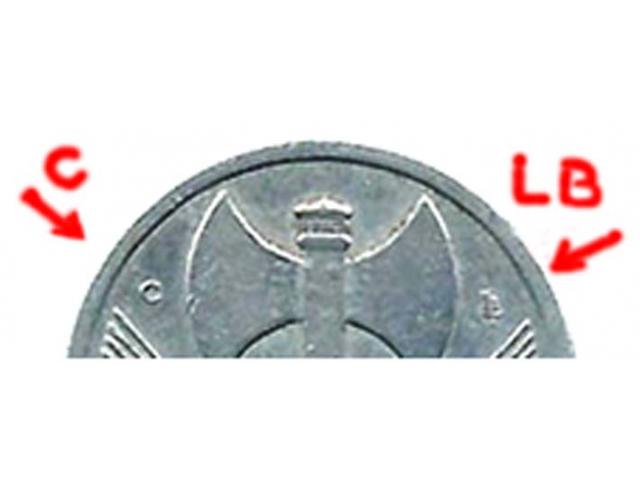 Photo FRANCE 3 pièces de 1 franc Bazor - Francisque  1 x 1942 et 2 x 1944 image 3/3