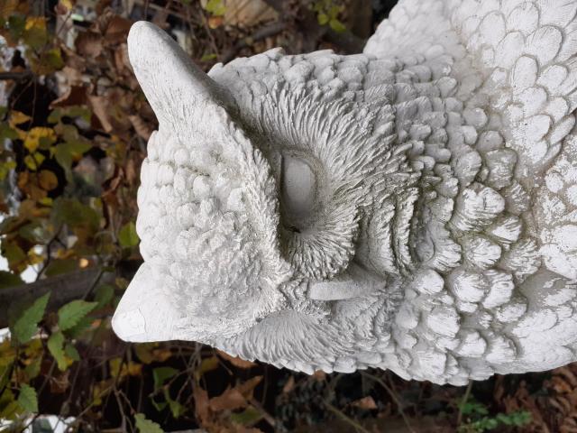 Photo GRAND HIBOU (hibou grand duc) EN PIERRE PATINEE image 3/6