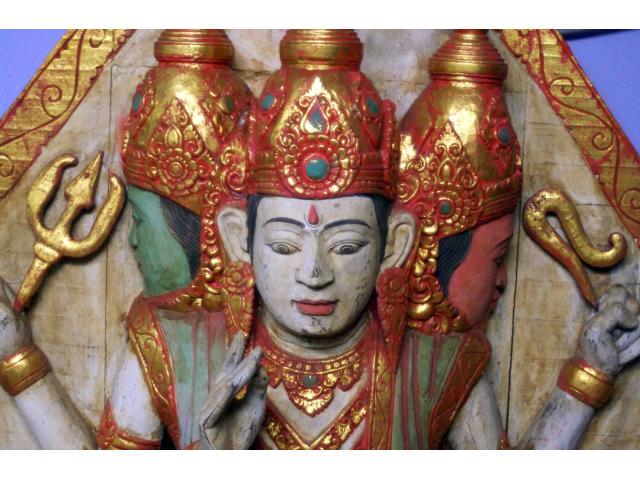 Photo Grande panneau de décoration Bouddha à 3 têtes - H: 145 cm image 3/4