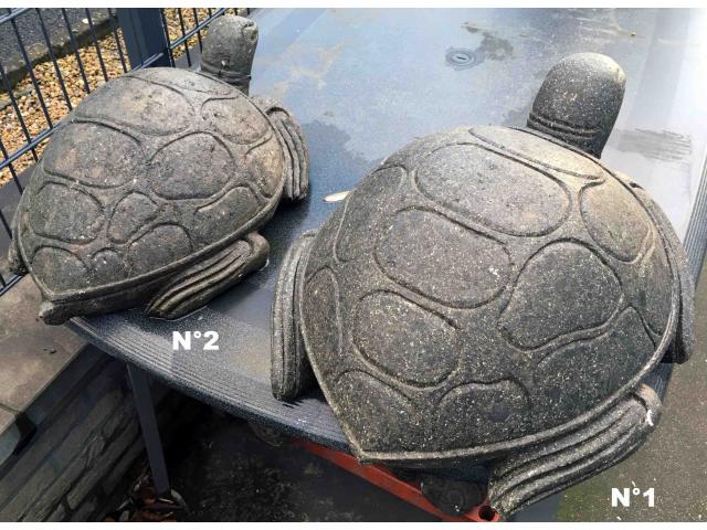 Photo Grande statue de tortue en pierre de lave naturelle - H: 20 ou 24 cm image 3/4