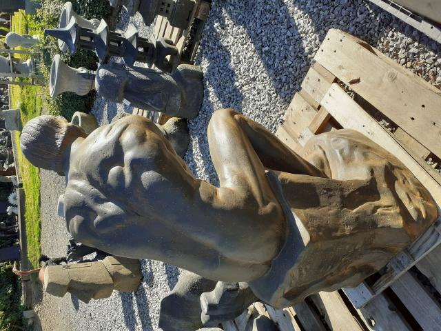 Photo GRANDE STATUE PIERRE RECONSTITUEE LE PENSEUR image 3/6
