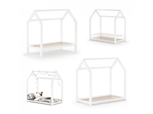 Photo Lit montessori pour enfant 70x140 cm blanc lit cabane lit enfant lit tendance lit moderne image 3/4